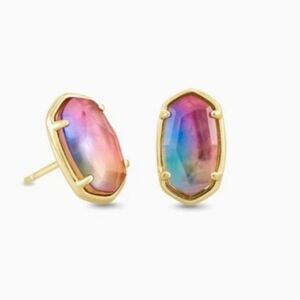 Kendra Scott Grayson Gold Studs Earrings in Watercolor Illusion